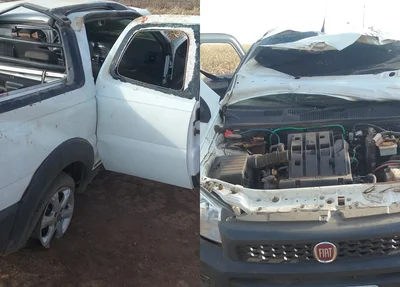 Veículo ficou parcialmente destruído