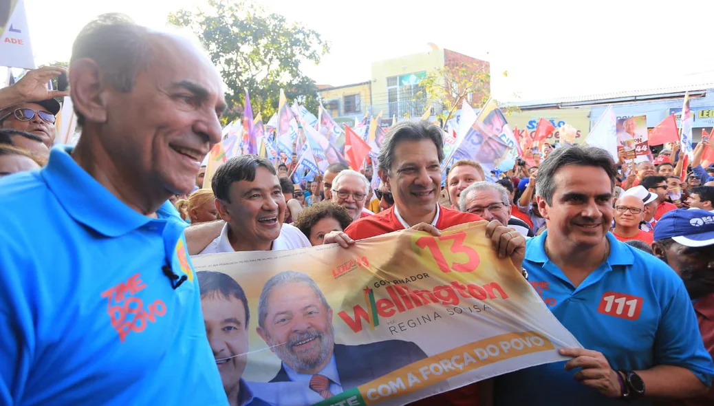 Chapa majoritária de Wellington Dias junto com Haddad no Dirceu