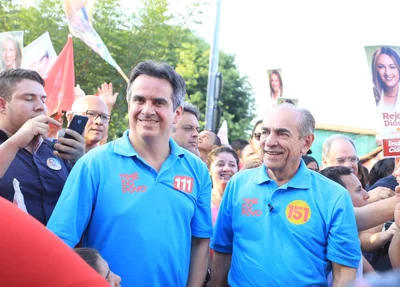 Ciro e Marcelo Castro na caminhada