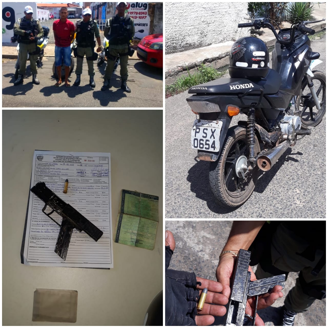 Rudigeri foi preso com uma arma de fogo de fabricação caseira