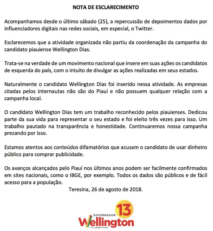 Nota de esclarecimento 