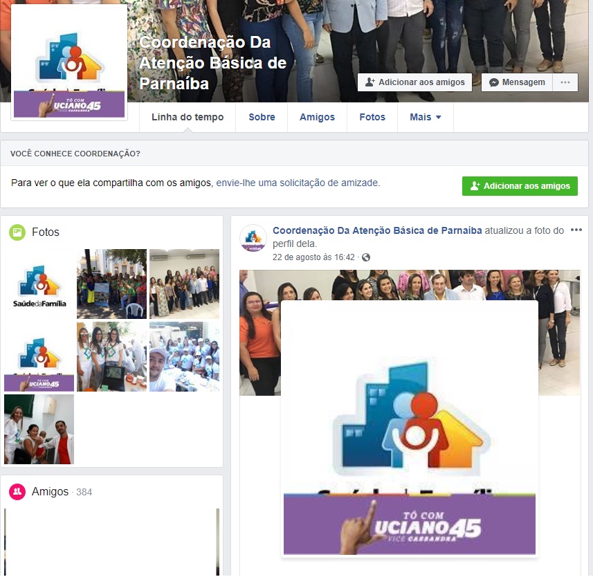 Página oficial da Coordenação da Atenção Básica de Parnaíba