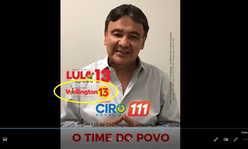 Video questionado pela coligação de Luciano Nunes