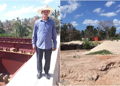 Construção de ponte está paralisada em Beneditinos