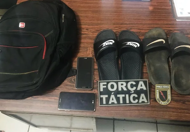 Material recuperado pela polícia