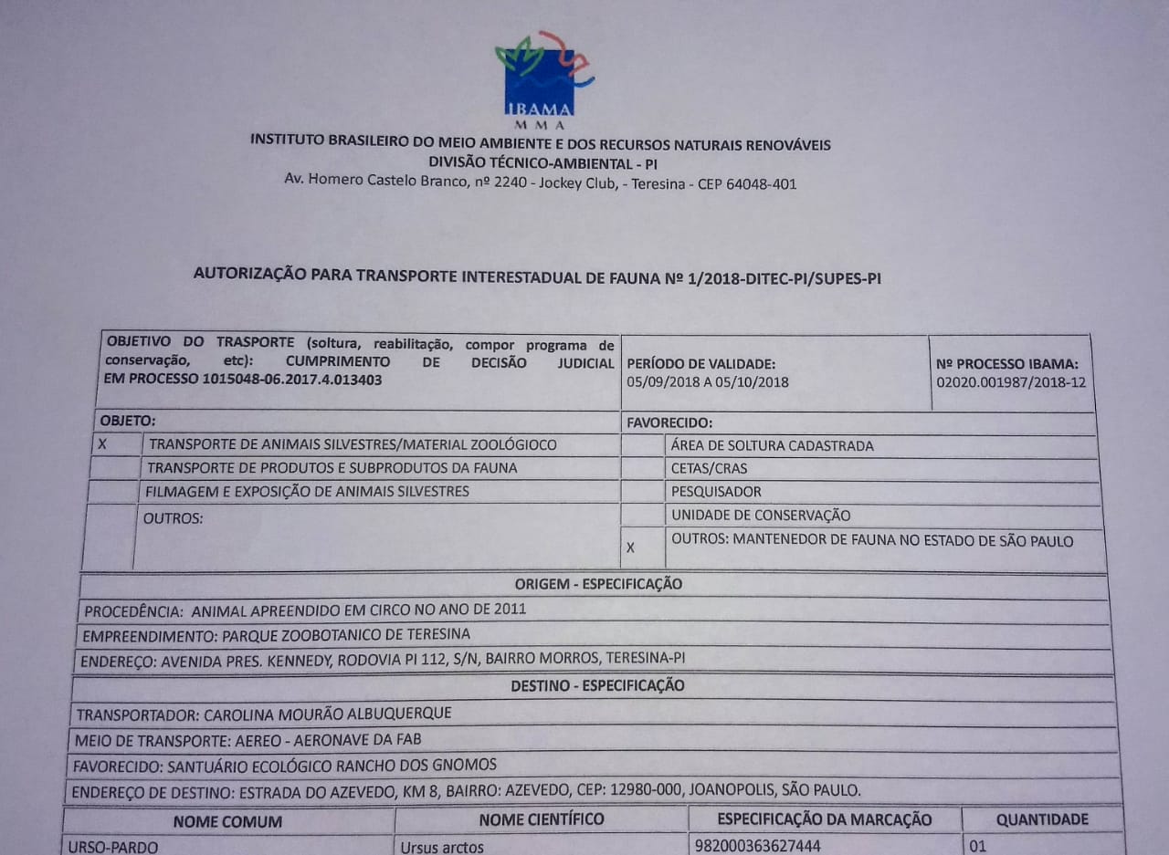 Documento entregue à presidente da Confederação Brasileira de Proteção Animal