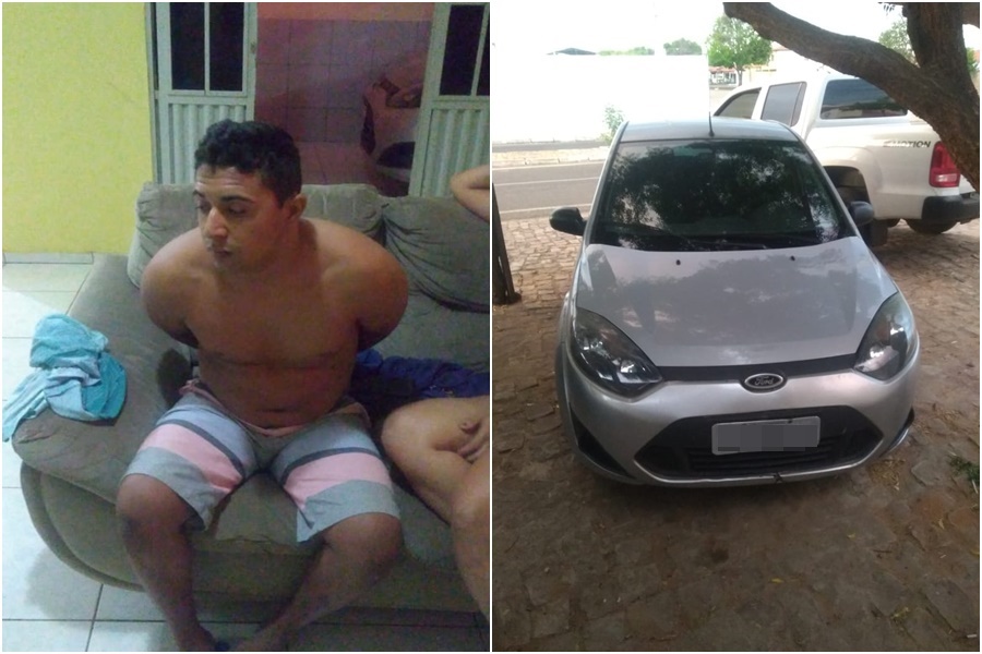 Gabriel, acusado de tráfico, foi preso e um dos carros apreendidos