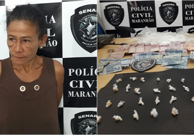 Mulher presa comercializando drogas em Timon 