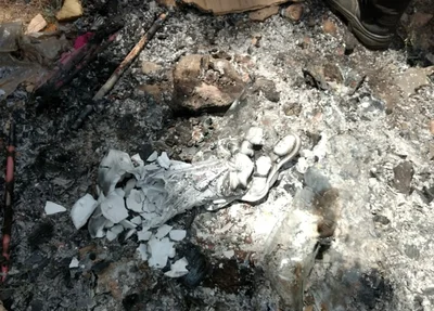 Imagem religiosa destruída