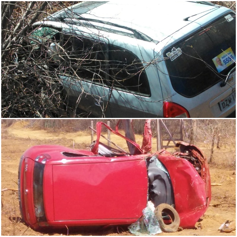Carros envolvidos no acidente ocorrido na segunda-feira