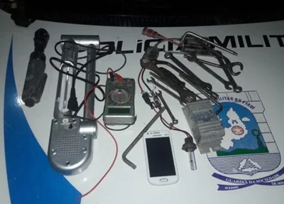 Objetos apreendidos pela Polícia Militar de Piripiri