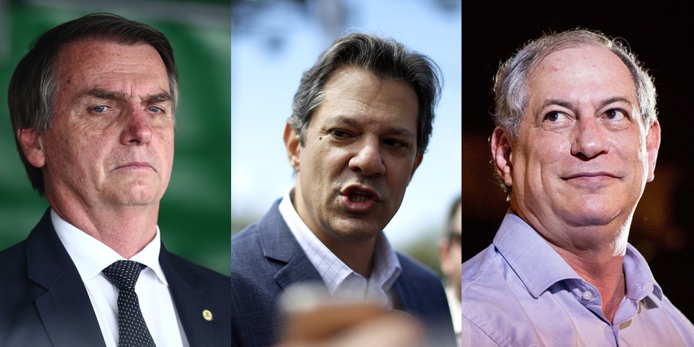 Jair Bolsonaro, Fernando Haddad e Ciro Gomes
