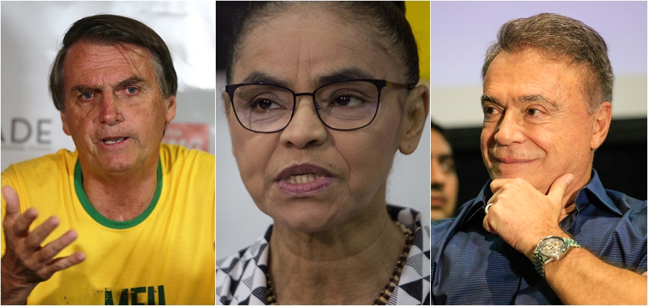 Jair Bolsonaro, Marina Silva e Álvaro Dias 