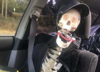 Motorista usa esqueleto para enganar a polícia dos EUA
