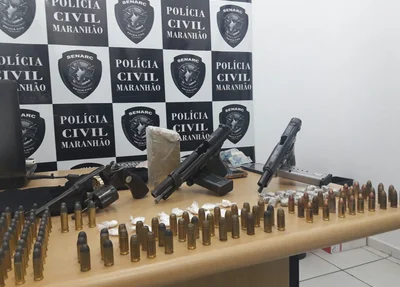 Parte dos materiais apreendidos