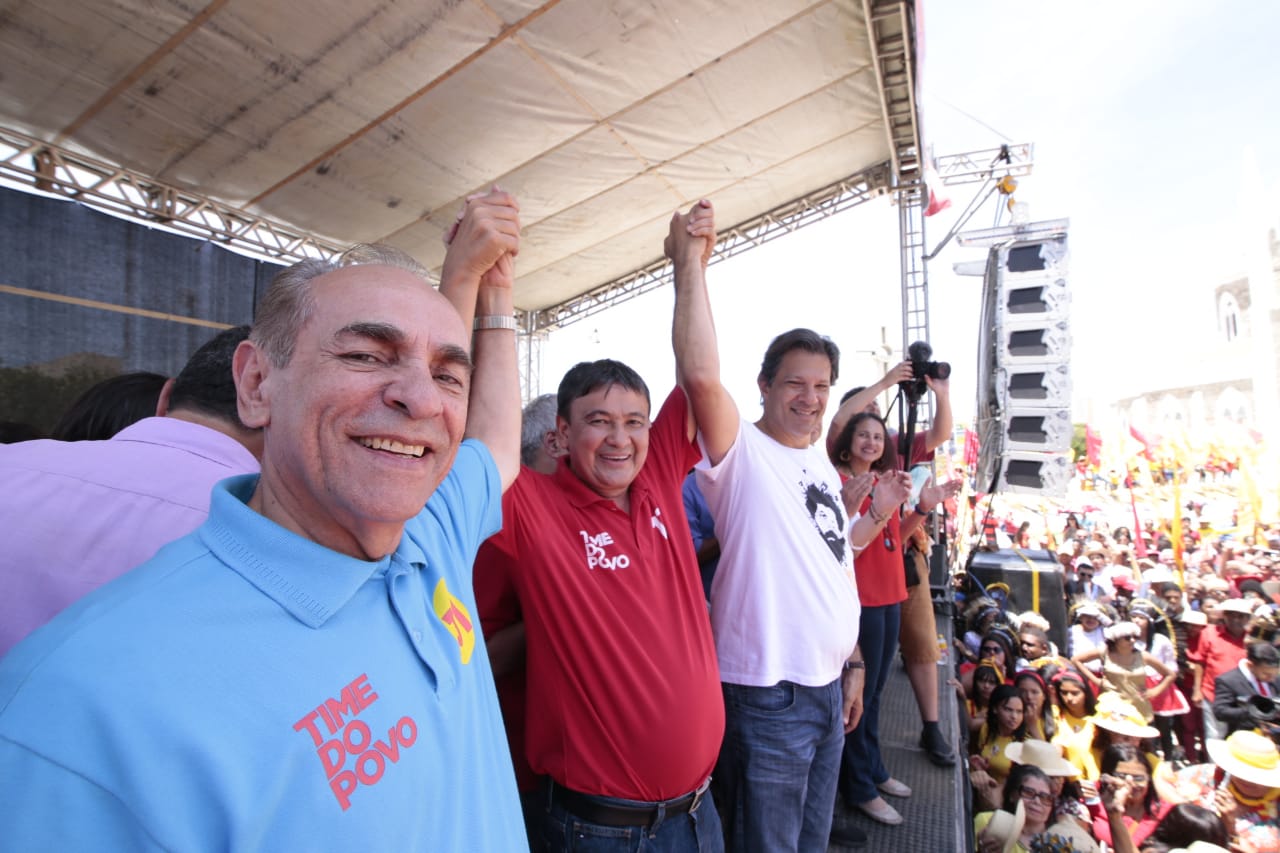 Marcelo Castro, Wellington Dias e Fernando Haddad em Pernambuco