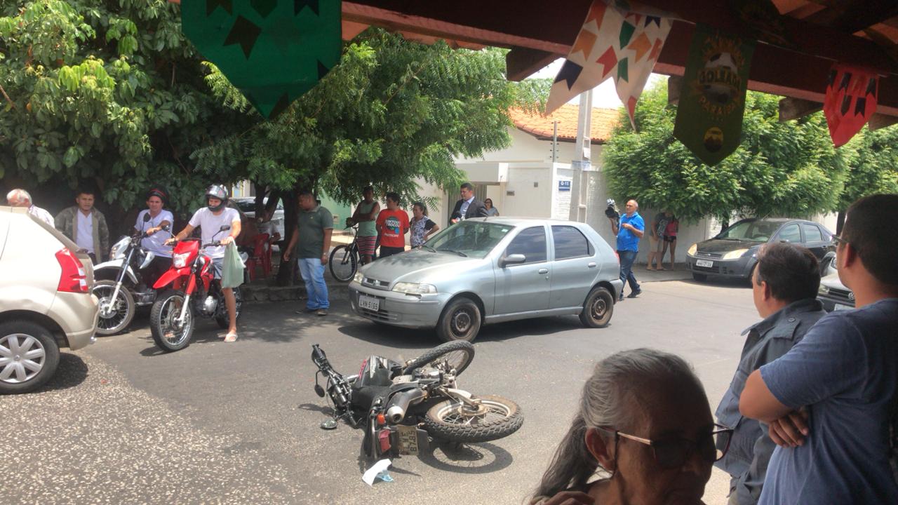 Motocicleta envolvida no acidente na zona norte de Teresina