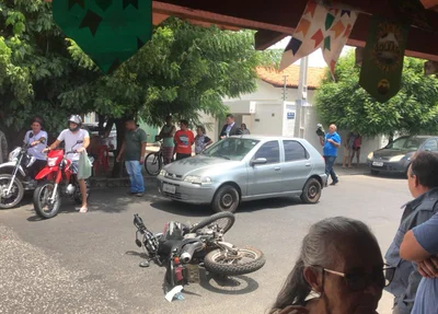 Motocicleta envolvida no acidente na zona norte de Teresina