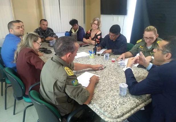 Reunião na Secretaria de Segurança Pública do Piauí