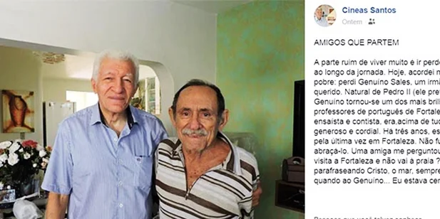 Cineas Santos lamentou a morte de Genuíno