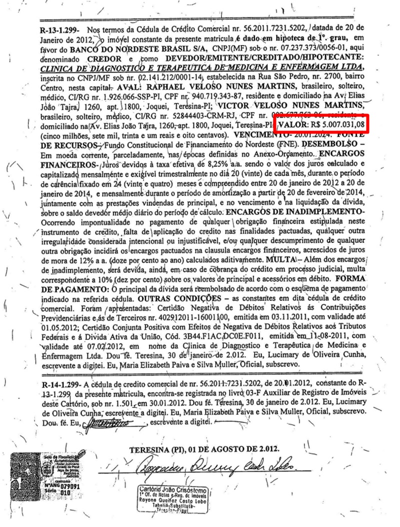 Documento foi obtido com exclusividade pelo GP1