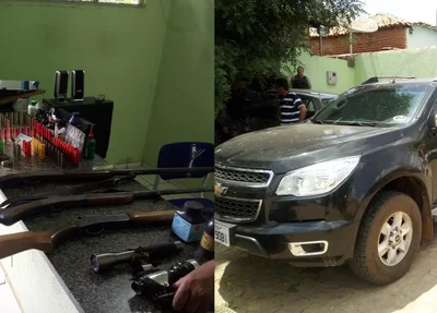 Material e veículo utilizado pelos acusados