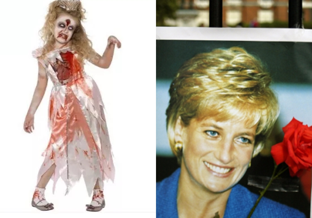 Mãe de Kate Middleton revolta fãs de Diana com fantasia de princesa zumbi