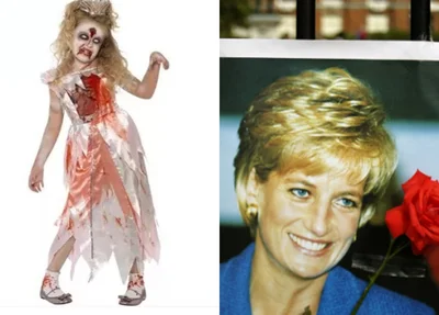 Mãe de Kate Middleton revolta fãs de Diana com fantasia de princesa zumbi