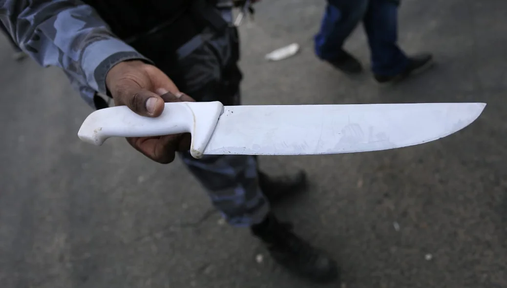 Arma branca utilizada pelo assaltante