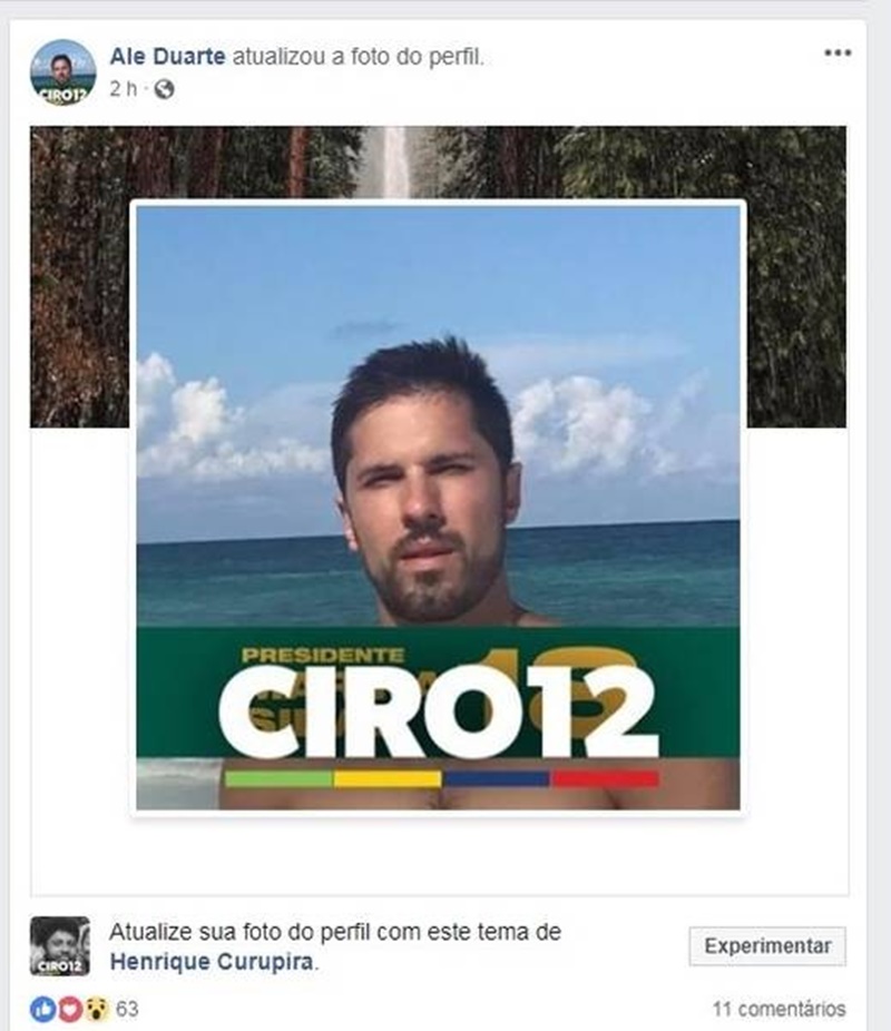 Alexandre Duarte, filho do vice de Marina, declara apoio a Ciro Gomes