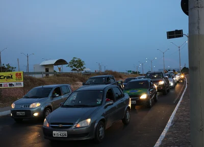 Carro que participaram da carreta em apoio ao Bolsonaro
