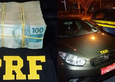 Dinheiro apreendido dentro de táxi na BR 343