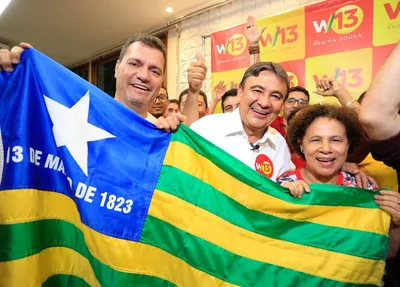 Joaquim do Arroz, Wellington Dias e Regina Sousa