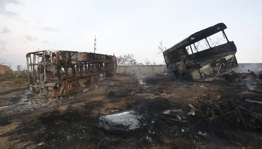 Incêndio registrado na sucata