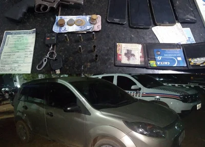 Os bandidos trocaram tiros com a polícia 