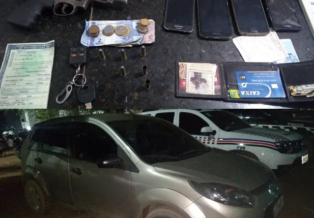 Os bandidos trocaram tiros com a polícia 