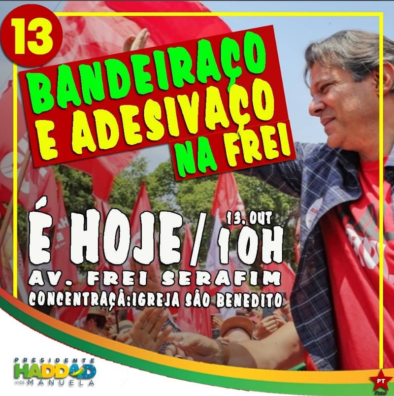 PT realiza adesivaço a favor de Fernando Haddad 