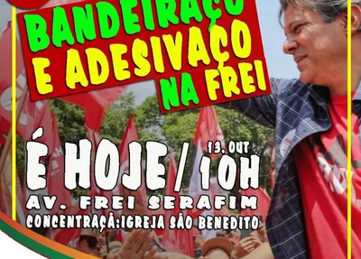 PT realiza adesivaço a favor de Fernando Haddad 