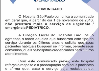 Nota para a população