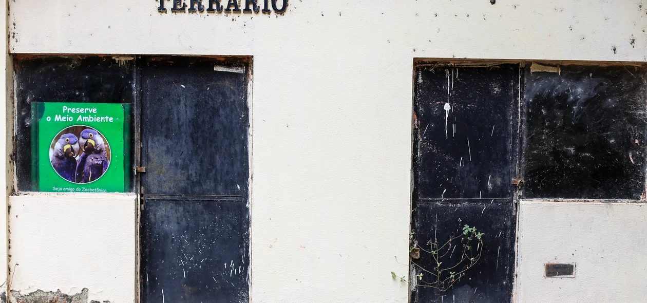 Terrário está fechado servindo de depósito de lixo