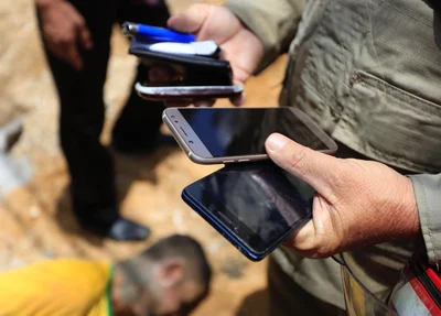 Celulares apreendidos com o acusado