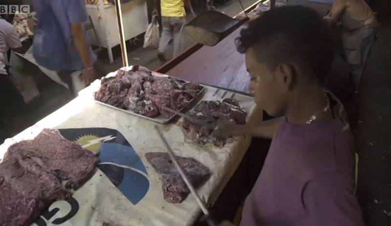 Vendedor de carne na Venezuela