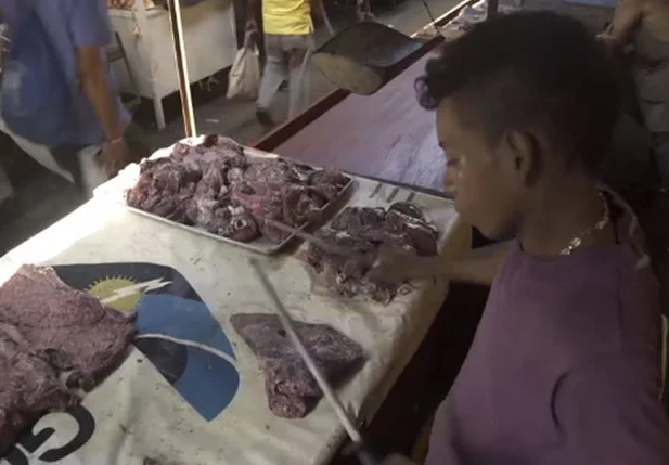 Vendedor de carne na Venezuela