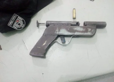 Arma de fabricação caseira apreendida