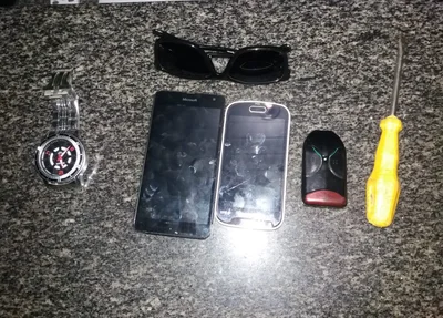 Material encontrado com os suspeitos 