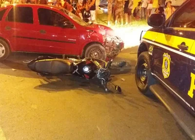 Motocicleta roubada é recuperado após acidente na BR 316