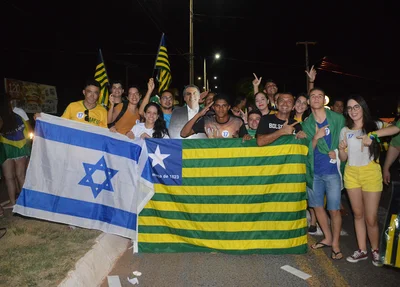Apoiadores de Bolsonaro na concentração