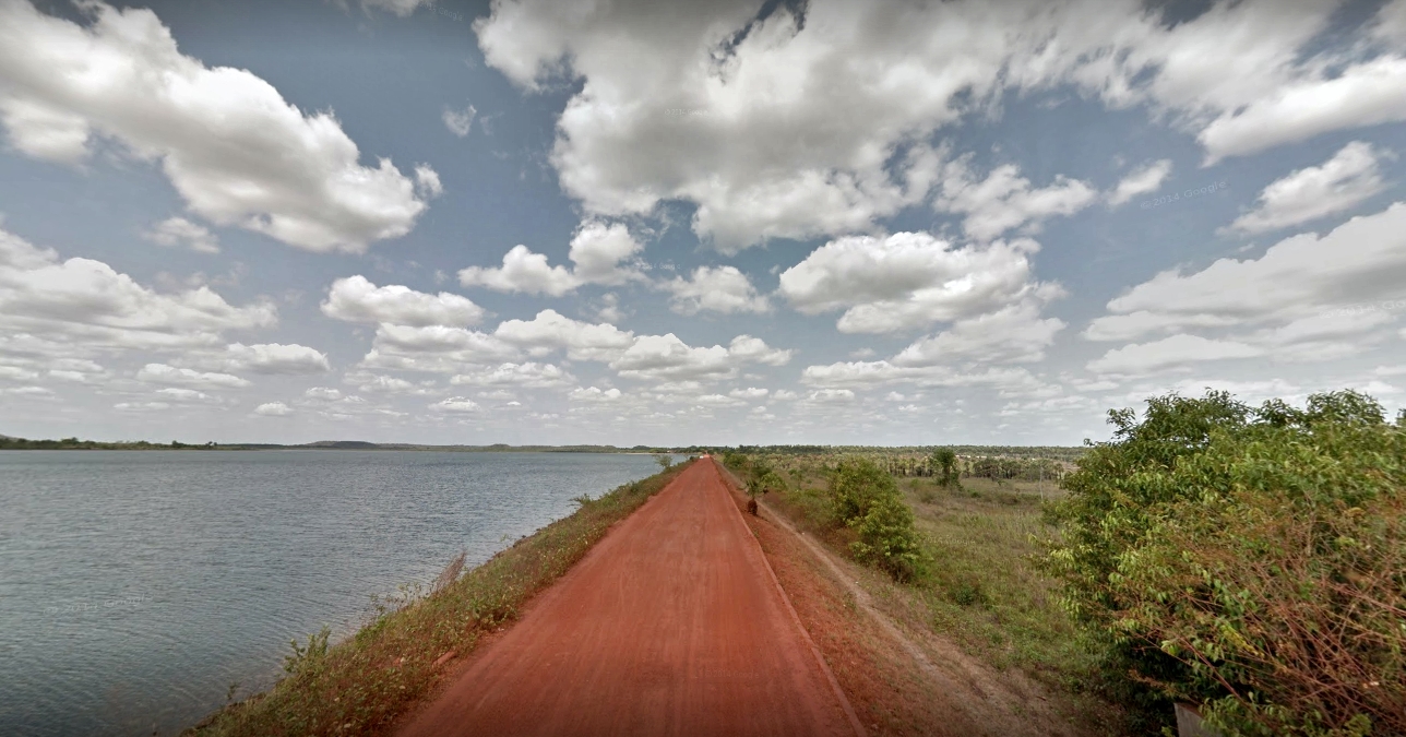 Local onde o veículo caiu