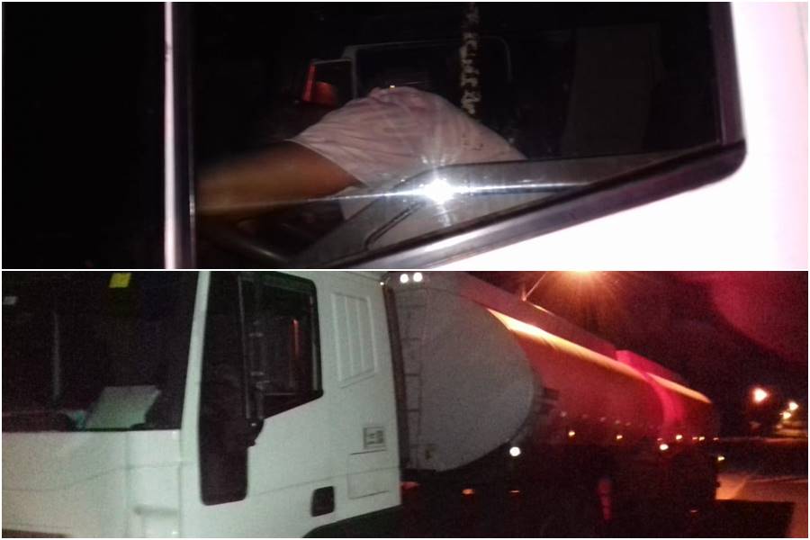 Motorista flagrado dormindo no volante