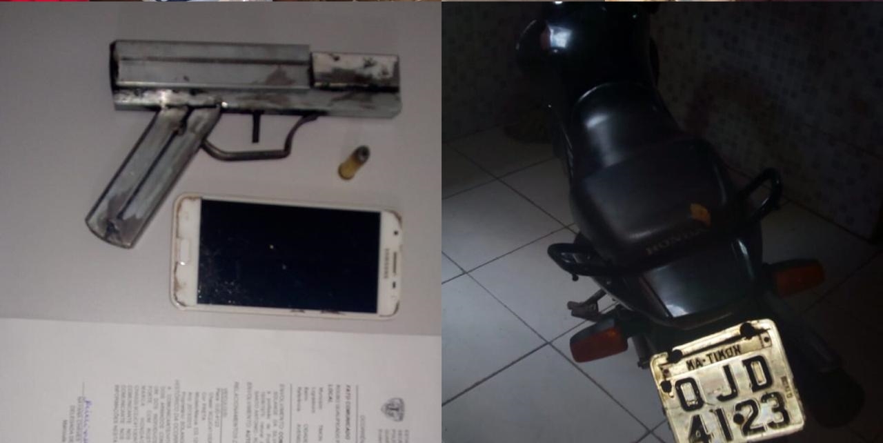 Material apreendido com os assaltantes